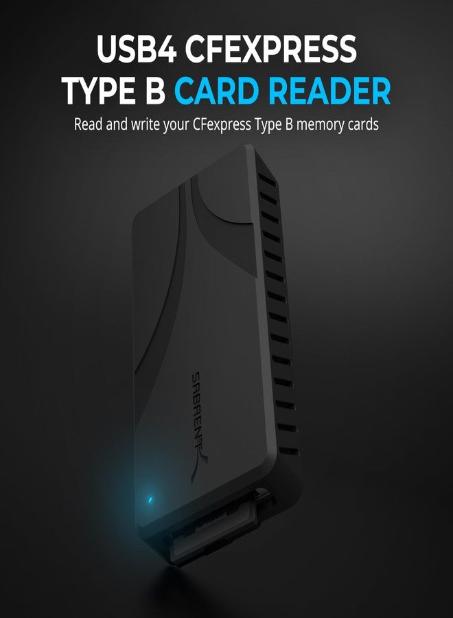 SABRENT USB4 CFexpress Type B Card Reader - 40Gbps Transfer Speed, Aluminum Alloy Body, Detachable USB-C Cable, Silicone Sleeve, OTG Support - Compatible with Cameras, Laptops, and Cages (CR-U4XB) - Image 2
