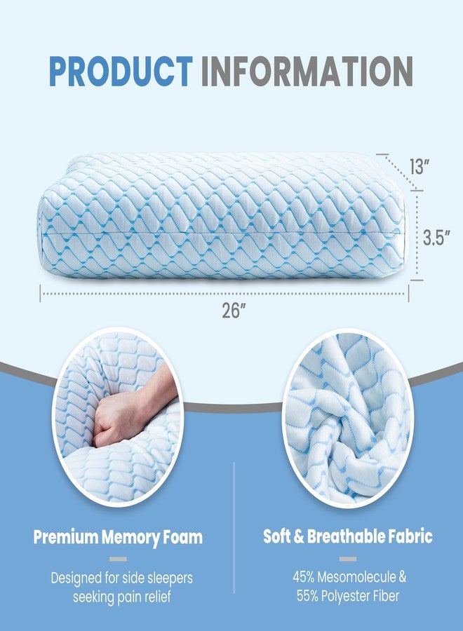 puredown وسادة الركبة من بيورداون للنائمين على الجانب، وسادة رفع الساقين للنوم الجانبي، وسادة بين الساقين لتAlign العمود الفقري، دعم للحمل يخفف الضغط عن الورك والساق ويحسن النوم، أزرق - Image 2
