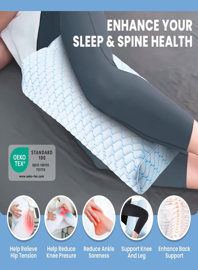 puredown وسادة الركبة من بيورداون للنائمين على الجانب، وسادة رفع الساقين للنوم الجانبي، وسادة بين الساقين لتAlign العمود الفقري، دعم للحمل يخفف الضغط عن الورك والساق ويحسن النوم، أزرق - Image 4