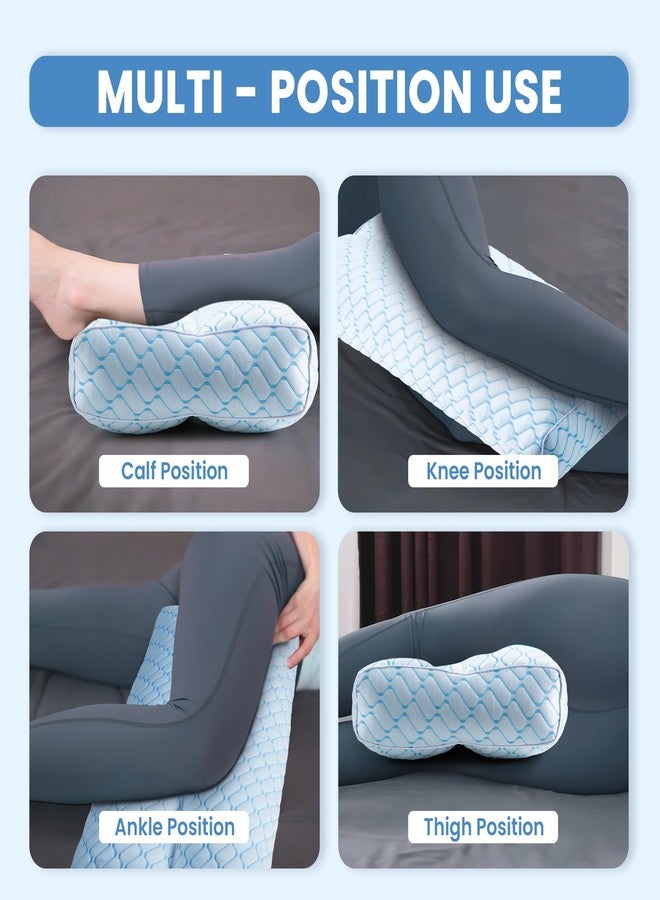 puredown وسادة الركبة من بيورداون للنائمين على الجانب، وسادة رفع الساقين للنوم الجانبي، وسادة بين الساقين لتAlign العمود الفقري، دعم للحمل يخفف الضغط عن الورك والساق ويحسن النوم، أزرق - Image 3