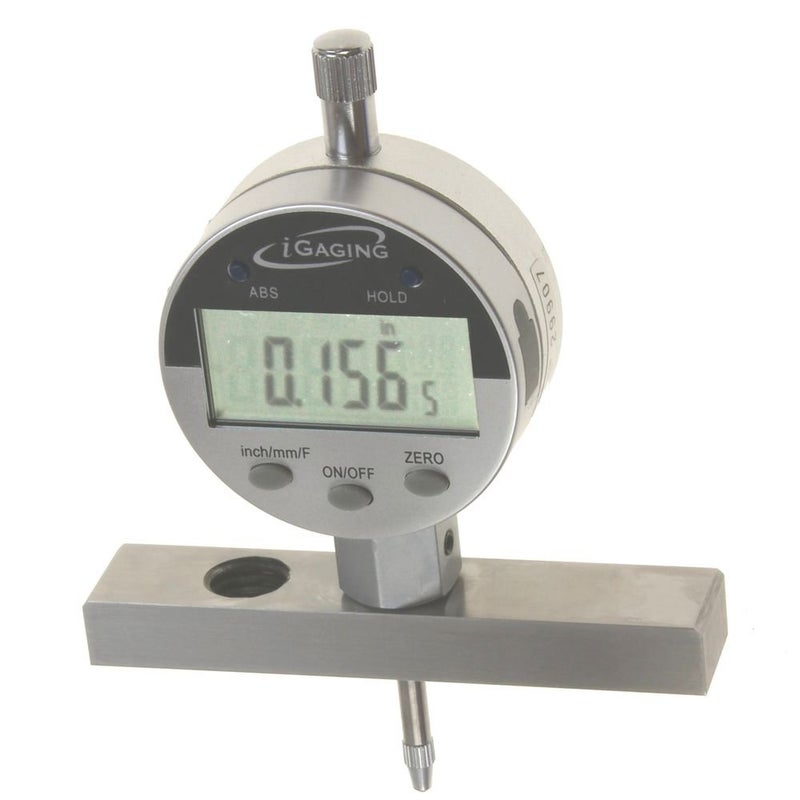 iGaging Depth Gauge Digital Electronic Indicator 0-22" Measuring Range, 0.0005" Resolution, 2-Position Base (Inch/MM/Fractions) - Image 3