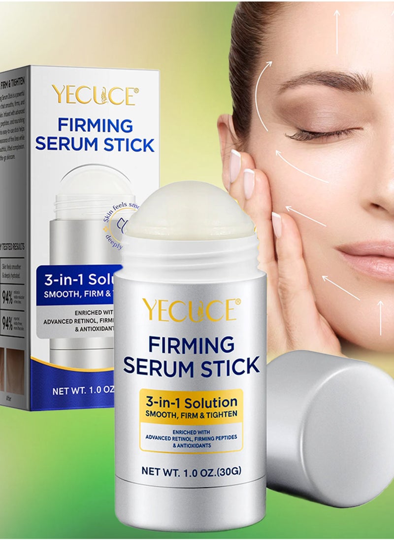 Yecuce Firming Serum Stick with Retinol Peptides and Antioxidants Advanced Retinol Firming Face Stick 3 in 1 Smooth Tighten and Firm Reduces Wrinkles Nourishing Anti Aging Repair Facial Cream 30g  - Image 1