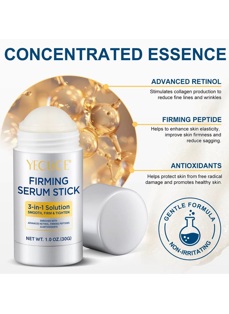 Yecuce Firming Serum Stick with Retinol Peptides and Antioxidants Advanced Retinol Firming Face Stick 3 in 1 Smooth Tighten and Firm Reduces Wrinkles Nourishing Anti Aging Repair Facial Cream 30g  - Image 2