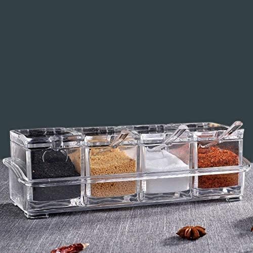 ELEGAR Crystal Seasoning Acrylic Box Pepper Salt Spice Rack Cooking Tools for Kitchen Standard Size - Image 2