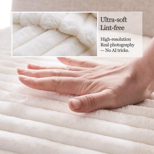 Meider Dual Non-Slip Couch Cover for Dogs Waterproof, Fuzzy Soft Pet Couch Covers for Sofa 3 Cushion, Pet Friendly Soft Dog Bed Covers Sofa Cover Washable (White, 33" x 85" 1 Pack) - Image 5