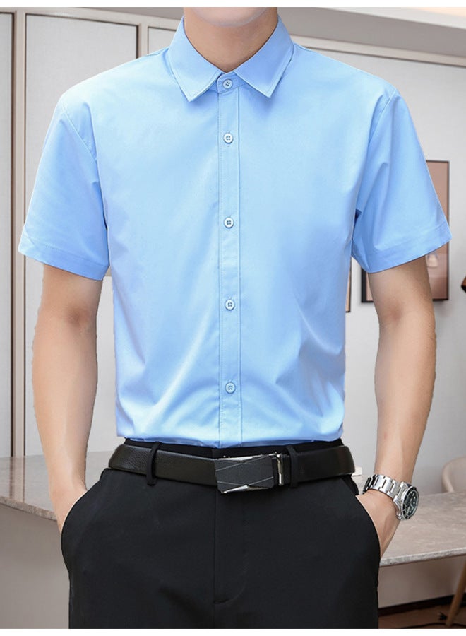 Shirt Men's Long-sleeved Spring And Autumn Business Casual No-iron Anti-wrinkle Shirt Work Wear Short-sleeved Summer Inch
