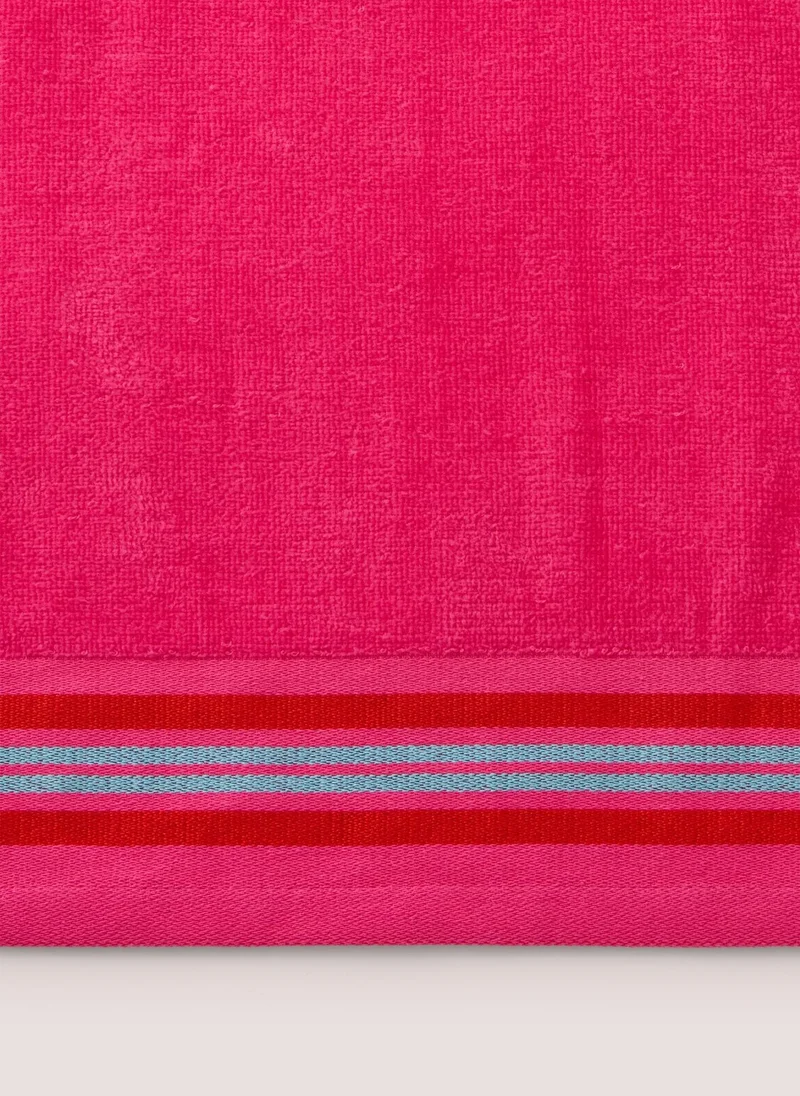 Matalan Coral Stripe Border Extra Large Beach Towel