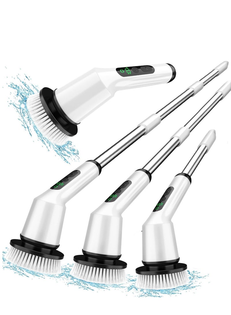 general Electric Spin Scrubber, Shower Scrubber with Extendable 53.3'' Arm | Dual-Speed, 3 Brush Heads | Versatile Power Scrubber for Bathroom, Shower, Tub, Tile, and Car - Image 1