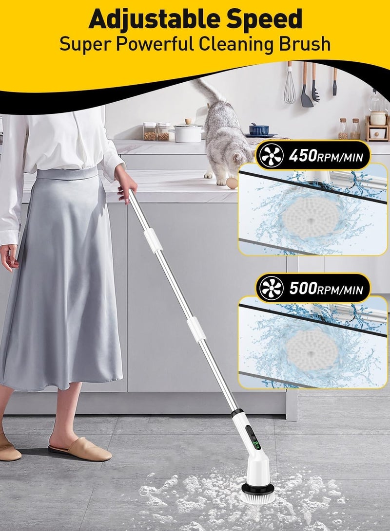 general Electric Spin Scrubber, Shower Scrubber with Extendable 53.3'' Arm | Dual-Speed, 3 Brush Heads | Versatile Power Scrubber for Bathroom, Shower, Tub, Tile, and Car - Image 3