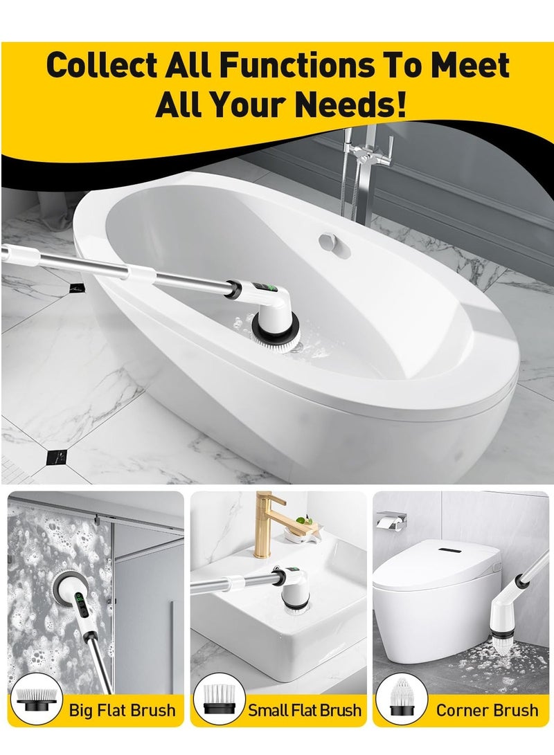 general Electric Spin Scrubber, Shower Scrubber with Extendable 53.3'' Arm | Dual-Speed, 3 Brush Heads | Versatile Power Scrubber for Bathroom, Shower, Tub, Tile, and Car - Image 4