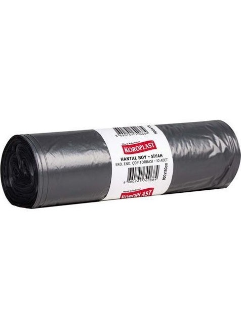 Koroplast Eco Industrial Garbage Bag Bulky Black 100*150 cm 10 Pieces x 10 Rolls 