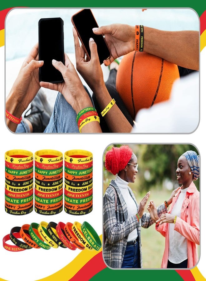 Kigeli 300 Pcs Juneteenth Party Rubber Bracelets Black American Independence Day Holiday Party Supplies Freedom Day Patriotic Supplies Goodie Bag Stuffers Fillers Silicone Wristbands - Image 5