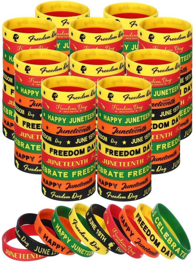 Kigeli 300 Pcs Juneteenth Party Rubber Bracelets Black American Independence Day Holiday Party Supplies Freedom Day Patriotic Supplies Goodie Bag Stuffers Fillers Silicone Wristbands - Image 1