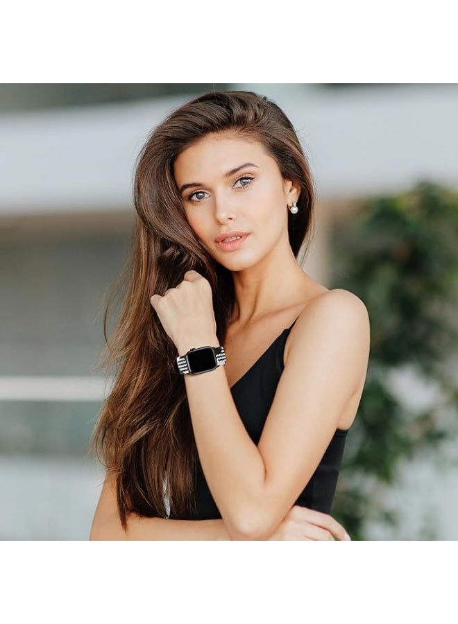 Sport Solo Loop Compatible with Apple Watch Band 42mm 44mm 45mm 46mm 49mm, Magnetic Stretchy Braided Strap Wristband for iWatch Series 10 9 8 7 6 5 4 3 Ultra 2 1 SE, Women Men Replacement Watch Band - Image 3