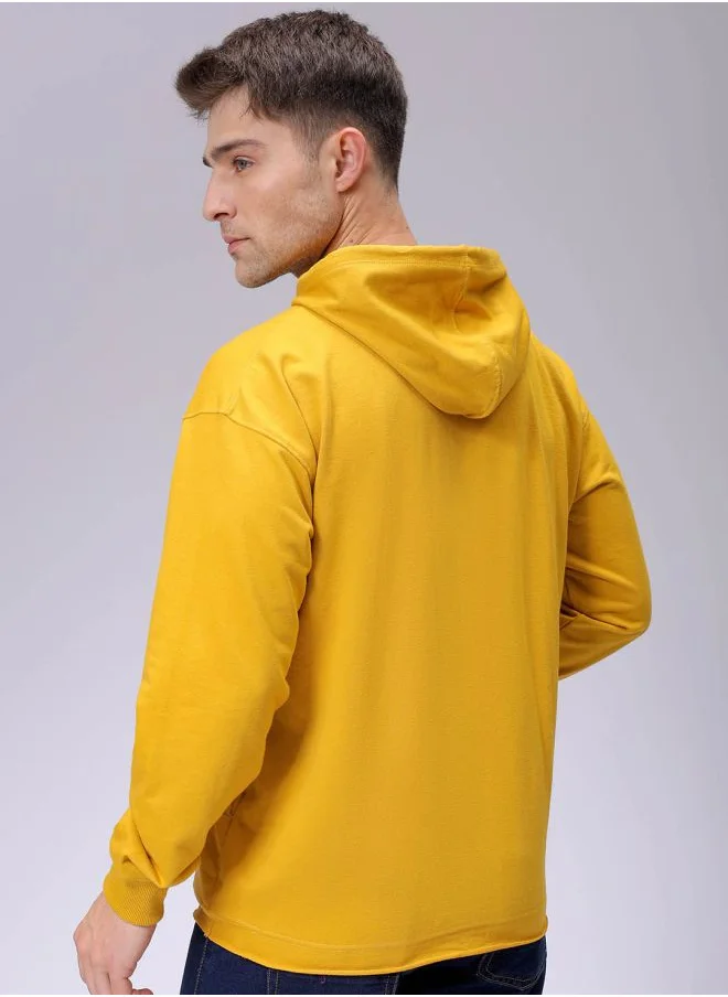 The Indian Garage Co Men Oversized Placement Print Overhead Hooded Sweatshirt