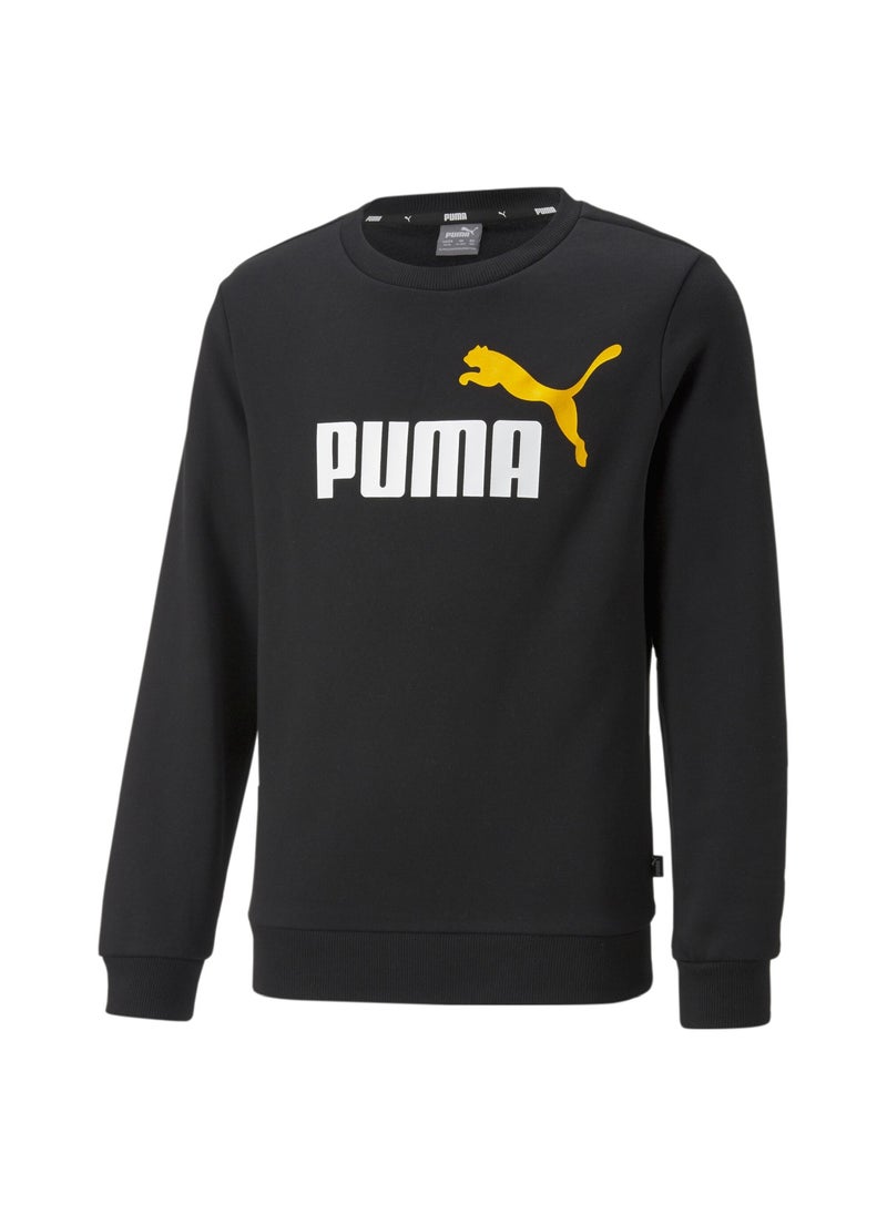 PUMA Essentials Kids Boys Two Tone Big Logo Crew Neck Sweater  - Image 1
