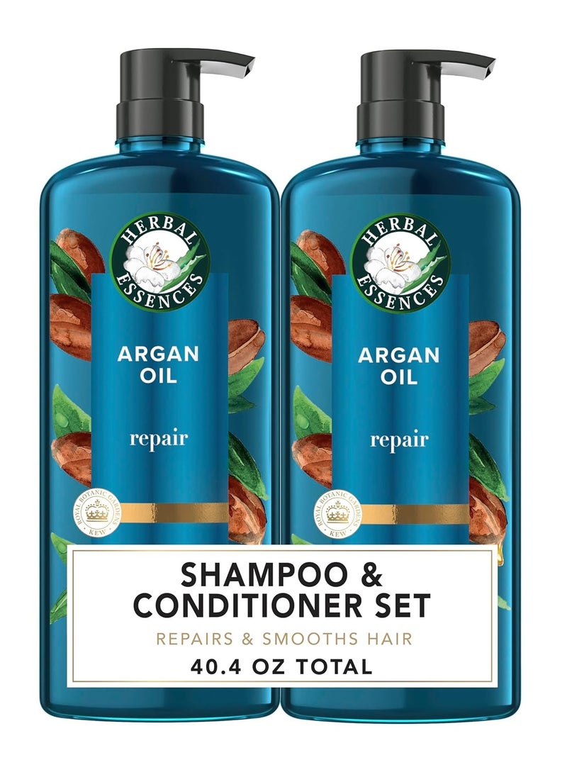 Herbal Essences Herbal Essences Argan Oil Repair Shampoo & Conditioner Set, Moisturizes & Smoothes, Paraben-Free, Color-Safe, pH-Balanced, Citrus Scent, 20.2 Fl Oz, 2-Pack  - Image 1