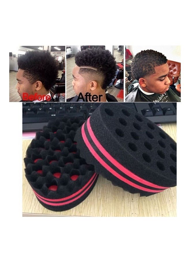 NIKITA.VIVI Magic Barber Dual Side Hair Brush Sponge Red 20cm Sponge Brush Set Twist Hair for Wave Dreadlock Coils Afro Curl Hair Care Tool Barber Hair Brush Sponge Dreads Locking Twists Coil Afro Curl Wave  - Image 2