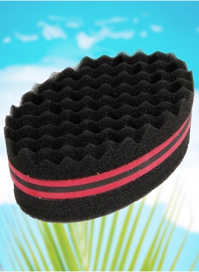 NIKITA.VIVI Magic Barber Dual Side Hair Brush Sponge Red 20cm Sponge Brush Set Twist Hair for Wave Dreadlock Coils Afro Curl Hair Care Tool Barber Hair Brush Sponge Dreads Locking Twists Coil Afro Curl Wave  - Image 1
