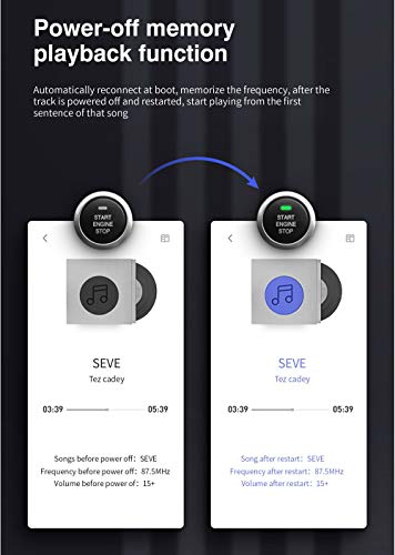 OHITEC Bluetooth FM Transmitter for Car, QC3.0 & USB-C PD 18W Quick Charger & 7 Colors LED Backlit Car Radio Bluetooth Adapter, MP3 Music Player with EQ Mode, Supports USB Disk - Image 4