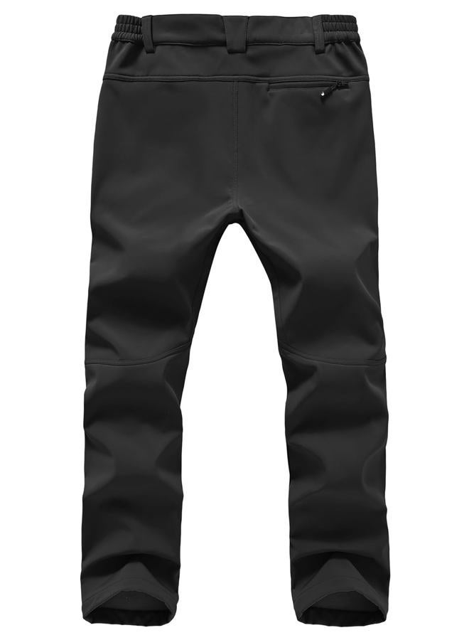 Rdruko Men's Snow Pants Waterproof Insulated Winter Ski Hiking Fleece Lined Outdoor Softshell Pants,Black,32 - Image 2