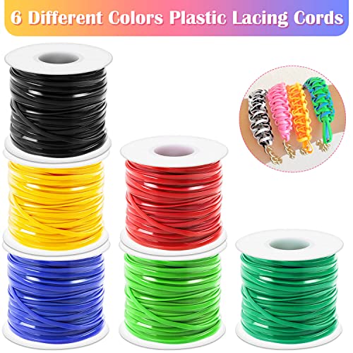 cridoz Lanyard String Kit, Cridoz 6Pack Plastic Lacing Cord Gimp String Lanyard Weaving Kit for Boondoggle, Bracelets, Keychains, Crafts - Image 2