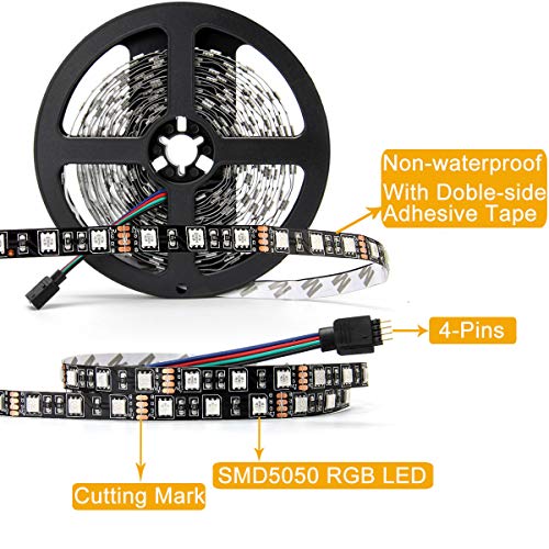SUPERNIGHT 5050 RGB LED Strip Lights-16.4ft 300 LEDs, Color Changing LED Lights for Valentine, Wedding Sparklers, Christmas Lights, Indoor Decoration - Image 2