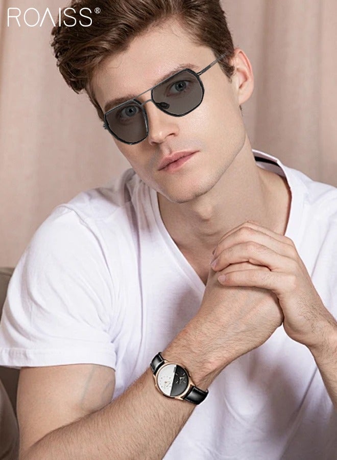 roaiss Men's Polarized Aviator Sunglasses, UV400 Protection Sun Glasses with Stainless Steel Frame, Fashion AntiGlare Sun Shades for Men Driving, Fishing, Golfing, Traveling, 58mm - Image 2