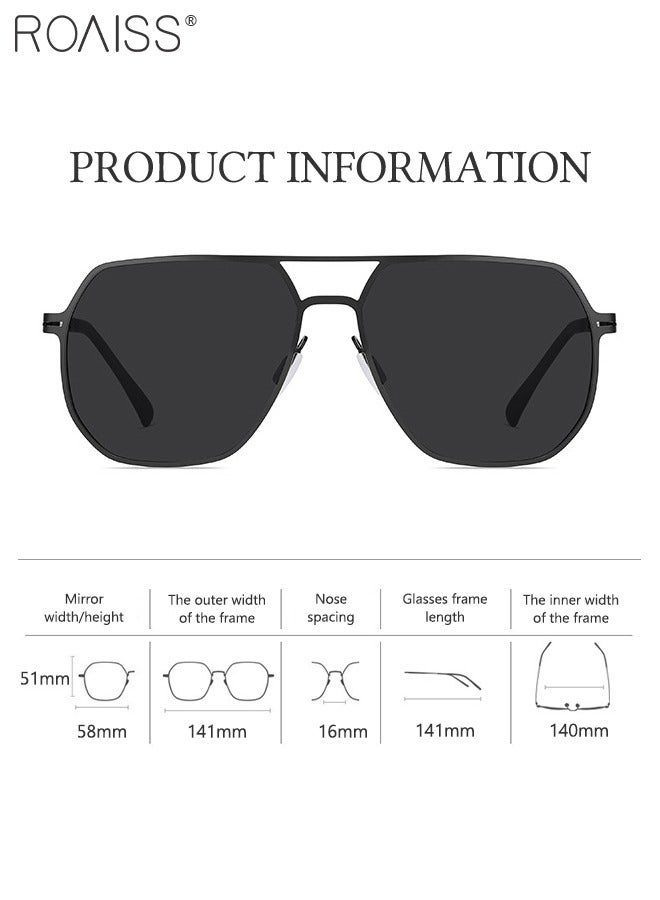 roaiss Men's Polarized Aviator Sunglasses, UV400 Protection Sun Glasses with Stainless Steel Frame, Fashion AntiGlare Sun Shades for Men Driving, Fishing, Golfing, Traveling, 58mm - Image 3
