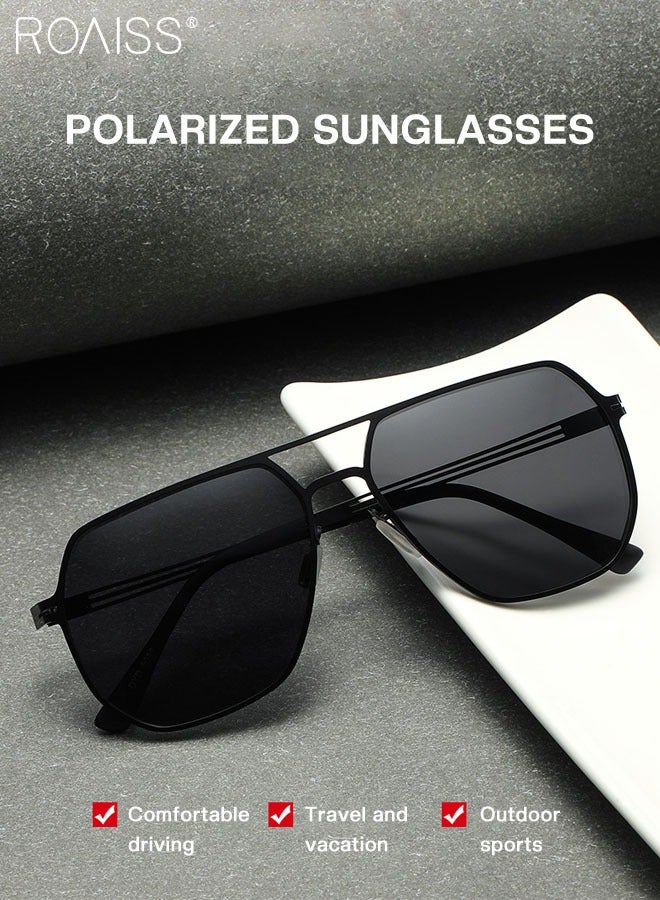 roaiss Men's Polarized Aviator Sunglasses, UV400 Protection Sun Glasses with Stainless Steel Frame, Fashion AntiGlare Sun Shades for Men Driving, Fishing, Golfing, Traveling, 58mm - Image 5