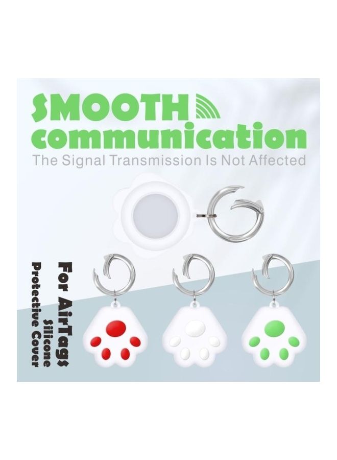 BGM Cute Cat Paw Silicone Shockproof Protective Cover Soft Case with Keychain Ring Loop For Apple AirTag Grey - Image 5