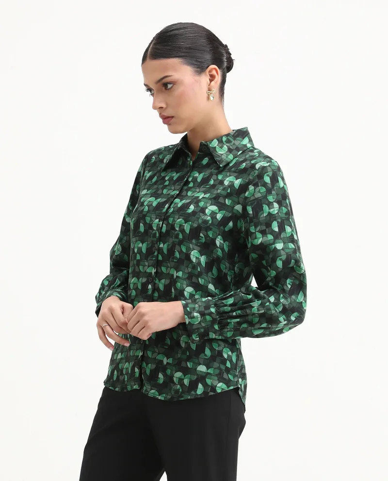 Rareism Women's Geometry Desk To Dinner Shirt