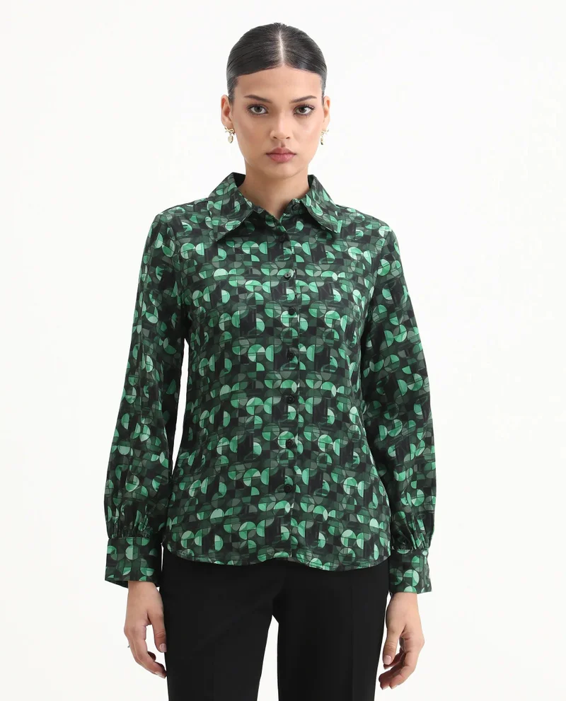 Rareism Women's Geometry Desk To Dinner Shirt