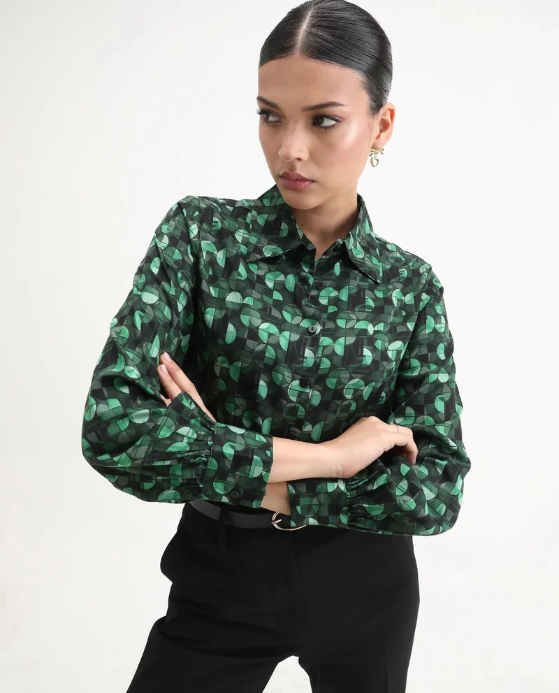 Rareism Women's Geometry Desk To Dinner Shirt
