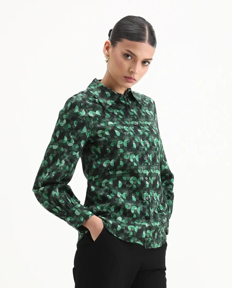 Rareism Women's Geometry Desk To Dinner Shirt