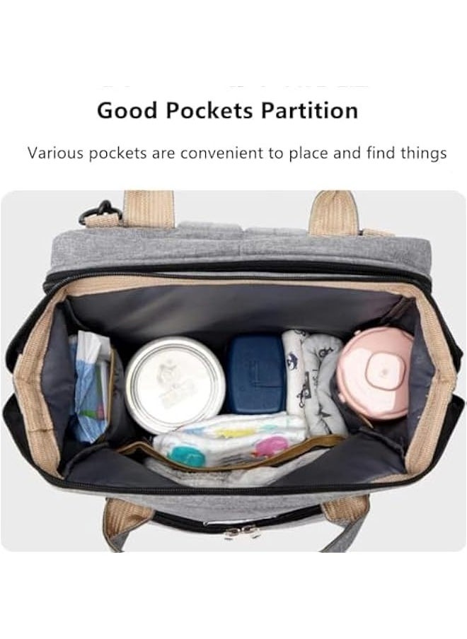 TRASSLE Diaper Bag Backpack with Changing Station Changing Pad Baby Bag Backpack Baby Nursing Bag Baby Shower Tote Baby Bottle Bag Waterproof Large Capacity, Newborn Essentials  - Image 4