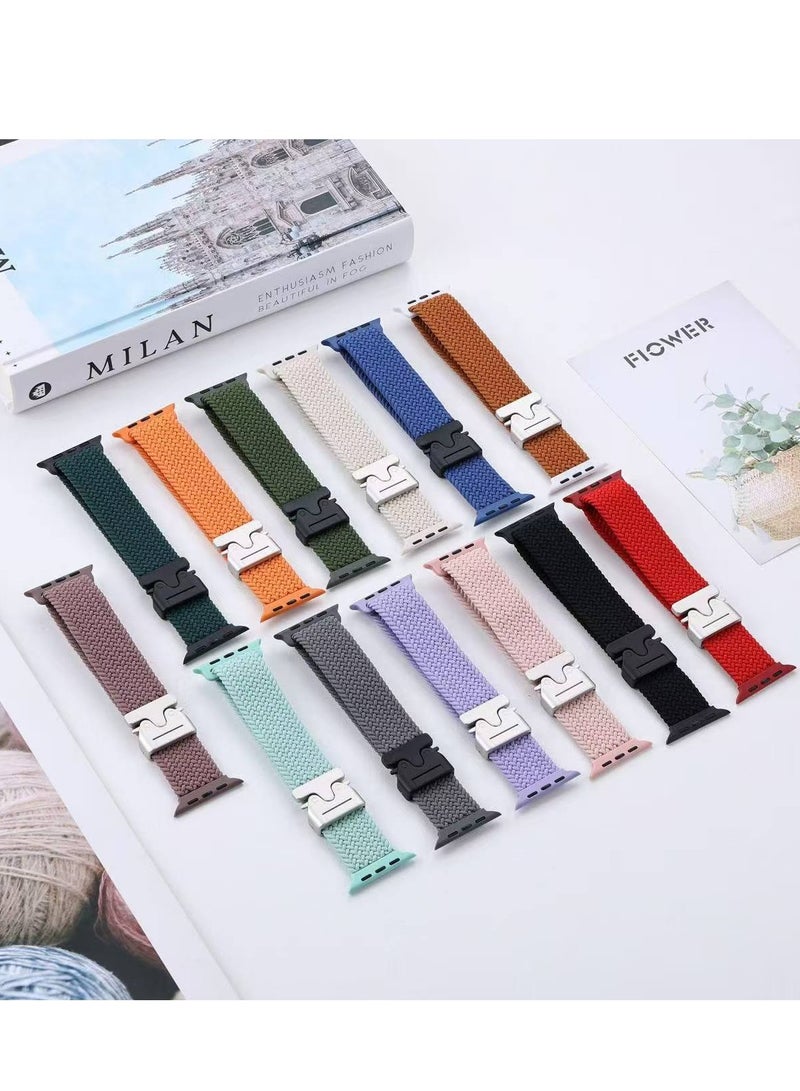 SZOXST Compatible for Apple Watch Band 49mm 46mm 45mm 44mm 42mm Elastic Nylon Braided Secure & Comfortable Stretchy Strap for Women Men,Parachute Buckle Bands for iWatch Ultra 3/2/1 Series 11 10 9 8 7 6 5 4 3 SE Green - Image 4