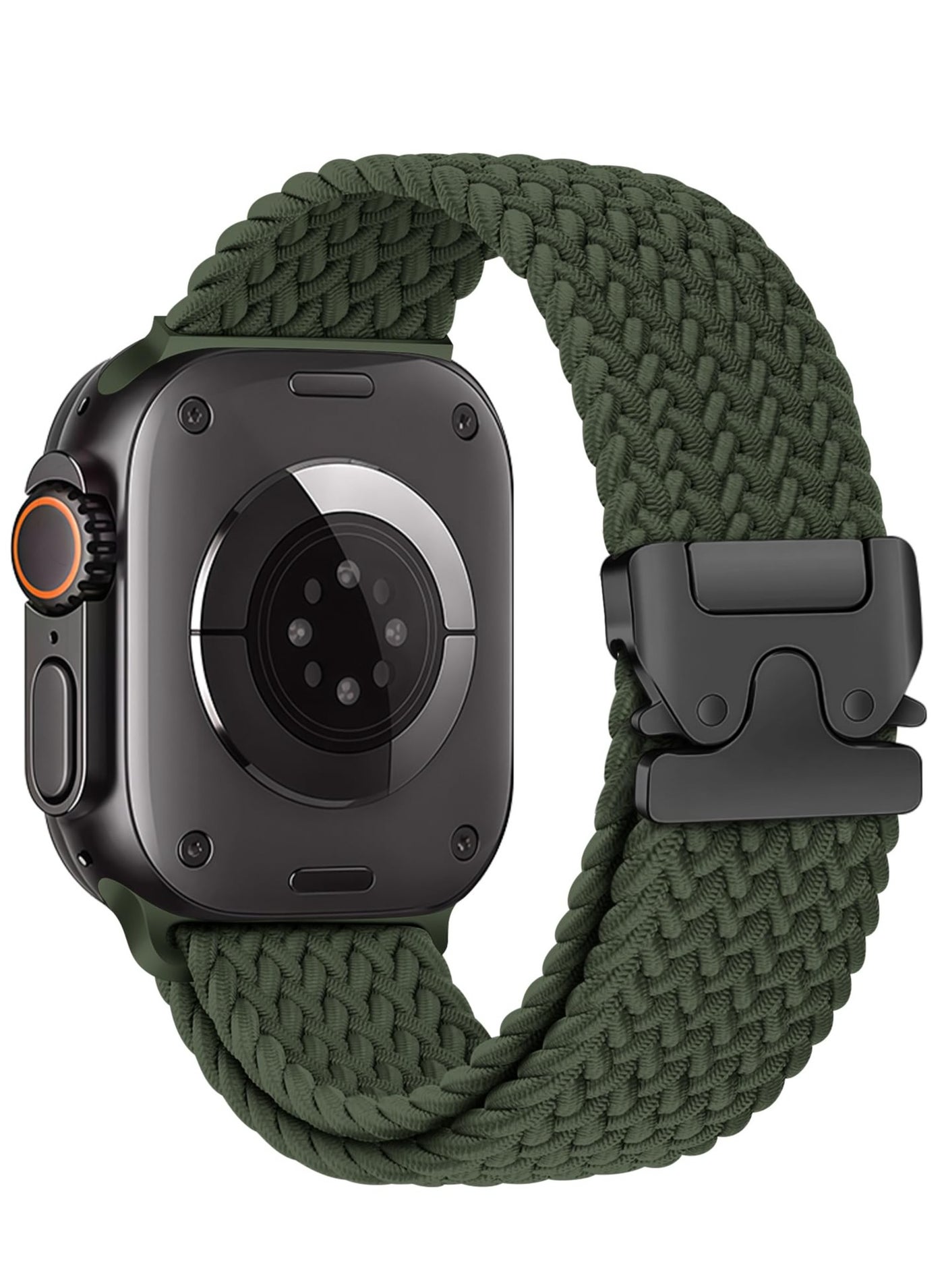 SZOXST Compatible for Apple Watch Band 49mm 46mm 45mm 44mm 42mm Elastic Nylon Braided Secure & Comfortable Stretchy Strap for Women Men,Parachute Buckle Bands for iWatch Ultra 3/2/1 Series 11 10 9 8 7 6 5 4 3 SE Green