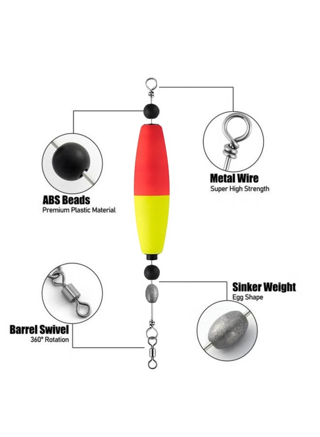 3 Pcs Catfish Float Rigs Fishing Popping Float Cooper Rig Fishing Bobbers Rattling Float EVA Foam Peg Floats Sinker Swivel Beads Saltwater Rig Bait for Catfishing Bait Rigs Tackle - Image 2