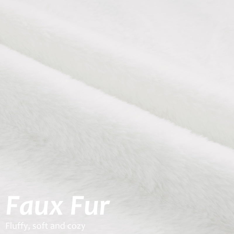 Pallene Faux Fur Plush Spring Throw Pillow Covers 18x18 Set of 2, Soft Fluffy Couch Pillow Covers for Living Room, White - Image 2