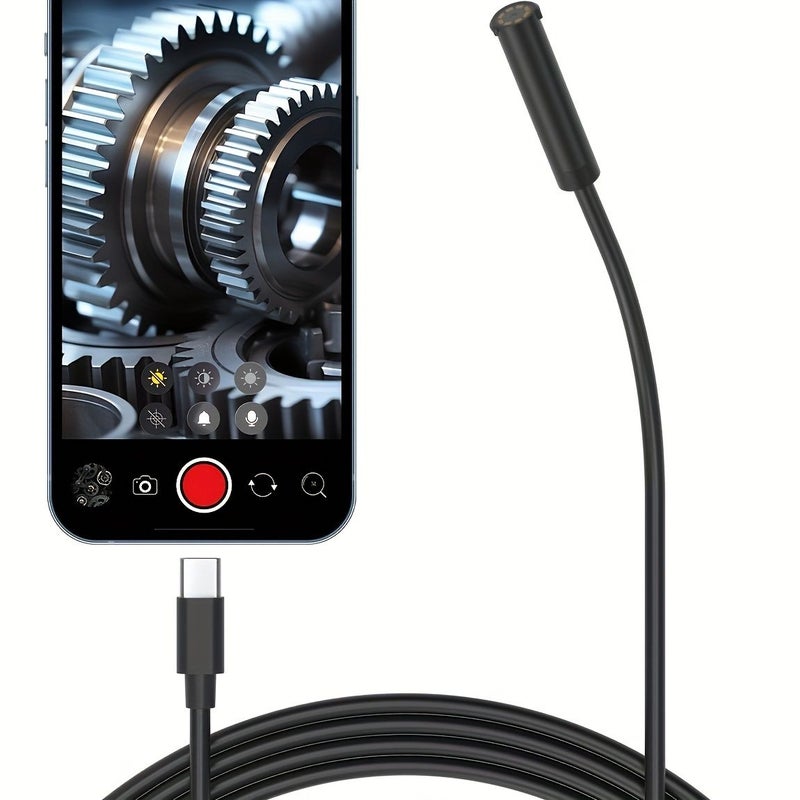 130W HD Endoscope 10mm 39.37inch Semi Rigid Snake Camera With 8 LED Lights IP67 Waterproof Industrial Inspection Camera Compatible With iPhone iPad Android Devices - Image 1