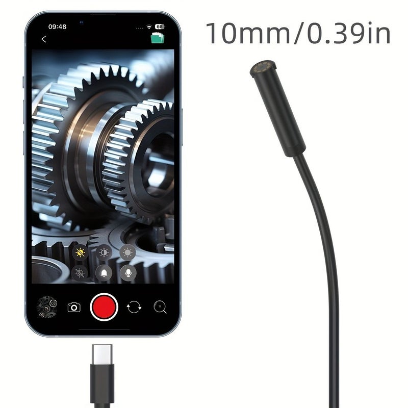 130W HD Endoscope 10mm 39.37inch Semi Rigid Snake Camera With 8 LED Lights IP67 Waterproof Industrial Inspection Camera Compatible With iPhone iPad Android Devices - Image 2