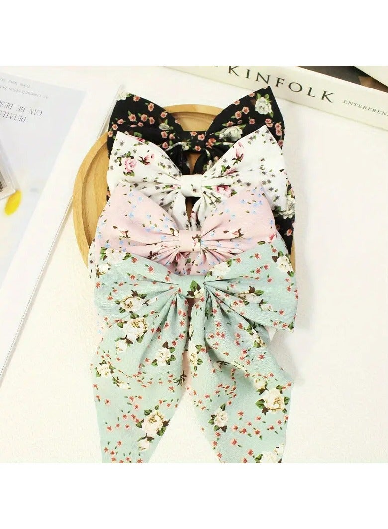 4 Pieces of Classic-Design Fabric Hair Clips for Women and Girls, Large Size - Image 3