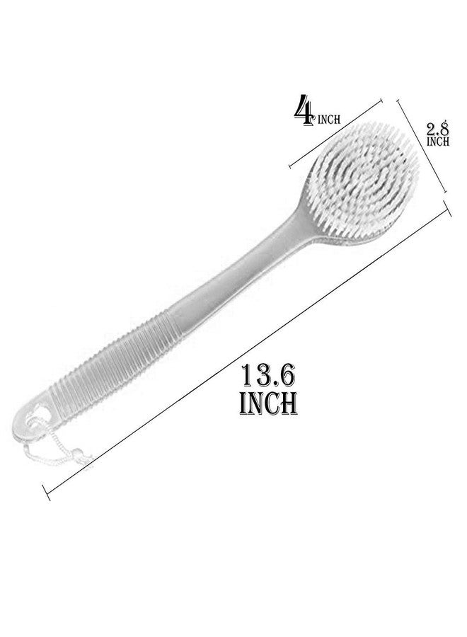 Fully Body Wash Bathing Brush with Long Handle (White) - Image 2