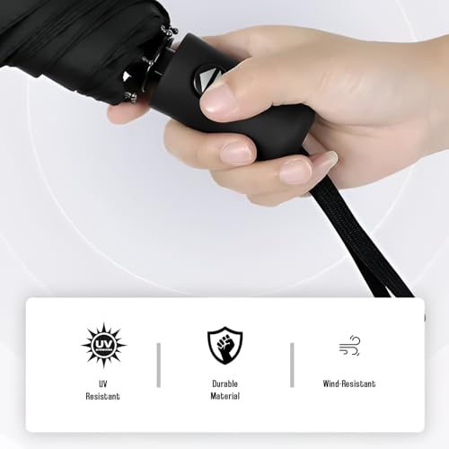 HACER Travel Umbrella Automatic Open 3-Fold UV Protection Wind Resistant Auto Folding and Portable Umbrellas for Rain Sun Men & Women (Pack of 1, Random) - Image 3