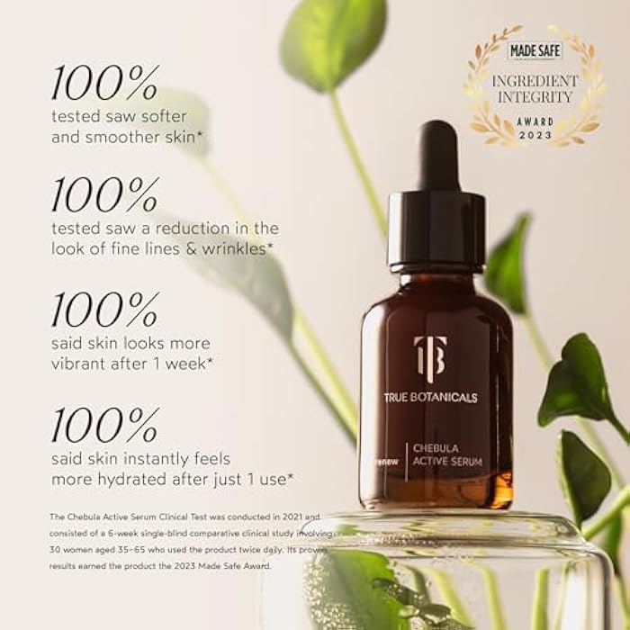 True Botanicals Chebula Active Serum | Anti-Aging Face Serum | Reduces Appearance of Fine Lines & Wrinkles | Optimizes Skin Collagen Levels | Dermatologist Tested, Vegan, All Natural |1 fl oz | 30 ml - Image 4