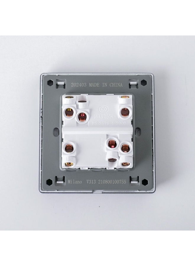 DANUBE HOME Milano Aura 1 Gang Intermediate Switch - Brushed Black Finish Durable Fire Retardant Pc Material/Silver Point Red Copper Electrical Switches And Sockets Home Electronic Accessories - 8.6X9X4Cm - Image 3