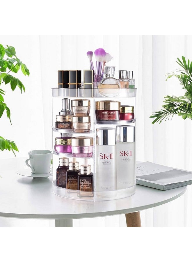 Illuminati store Plastic Cosmetic Makeup Storage Organizer Box, 360 Rotation, 23L x 23B x 30H cm, Transparent - Image 1
