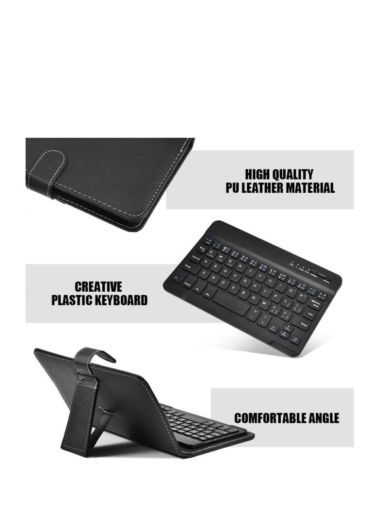 KASTWAVE Portable Wireless Bluetooth Keyboard with Leather Case Mini Universal Stand Cover for 4.5'' 6.8'' iOS Android and Windows Smart Phones Black  - Image 5