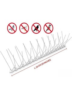 HQ-GAMING 4 Pieces Bird Repellent Deterrent Spikes, Stainless Steel Anti Bird Deterrent Thorns, Bird Spikes Humane Pigeon Spikes, Bird Spikes, Used as a Bird Guard for Balcony Roofs and Windows, 50cm  - Image 2